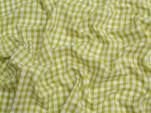 Minerva Crafts Tissu vichy à carreaux 6,35 mm Vert citron Vendu au mètre