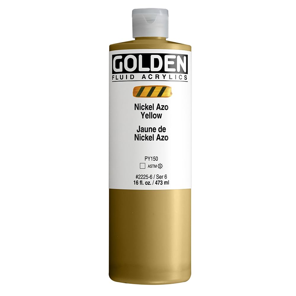 Golden : Fluid Acrylic Paint : 473ml (16oz) : Nickel Azo Yellow