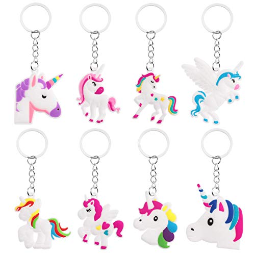 TOYMYTOY 40 pezzi Portachiavi Unicorn in metallo Design Keychain pendente sacchetto borsa anello portachiavi per Giorno bambini