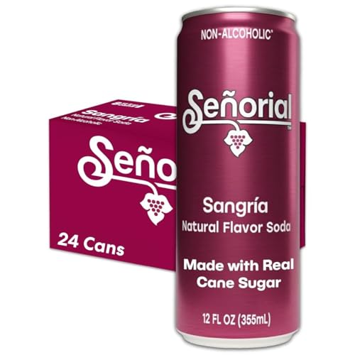 Sangría Señorial - Mexican Soda Soft Drinks (12 oz, 355ml) 24 Cans - Non Alcoholic, Caffeine Free,...