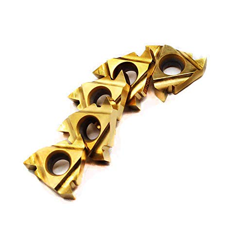 OSCARBIDE 16IR AG60 Carbide Threading Inserts,CNC Lathe CarbideTurning Inserts Cutters for Indexable Threading Lathe Turning Tool Holder Boring Bar,5 Pieces/Pack