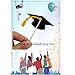YuBoBo 2025 Graduation Cupcake Toppers, 48 PCS Food/Appetizer Picks For Graduation Party Mini Cake Decorations, Diploma, 2025, Grad Cap Set 48 Pieces (01 Gold)