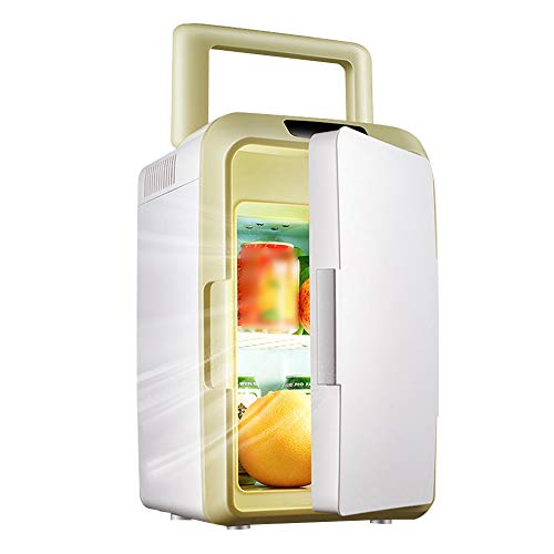 Dual-Zweck Mini Kühlschrank 10 Liter 12V / 220V Fridge Kühler und Wärmer mit Griff für Autos, Häuser, Büros, Camping