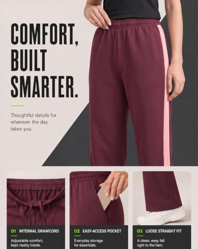 Image of Nobero Joggers for Women | Track Pants for Women | Straight Fit | Elasticated Waist with Drawcord | Soft & Breathable Fabric | Casual Everyday Wear