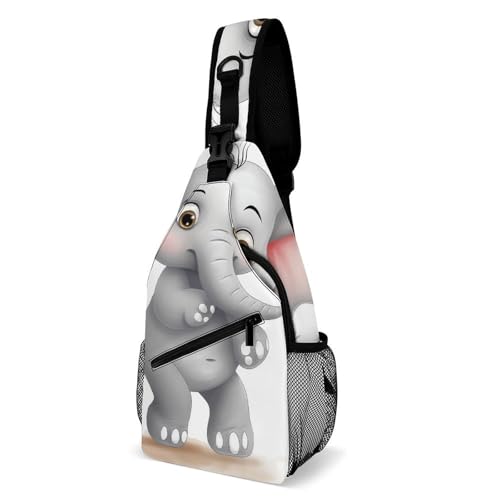 Cartoon Pumpkin Head Sling Bag for Men Women - Adjustable Crossbody Chest Backpack, 15