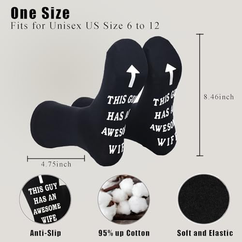 Funny Husband Socks- Black Cotton Socks for Him Novelty Fathers' Day Birthday Valentines Gifts for Men2