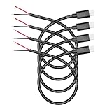 Leloco 4 Stück 30cm USB Typ C Pigtail Kabel 22AWG, 5V 3A Stromkabel mit USB Stecker auf 2-adriges offenes Ende, USB Verlängerungskabel für LED Beleuchtung, Lüfter, DIY Projekte