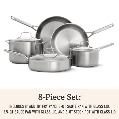 Image of Calphalon Stainless Steel 8-Piece Cookware Set