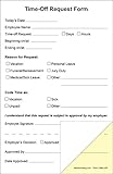 Becks Printing Employee Time Off Request Forms on 2 Part Carbonless Paper (Pack of 100)