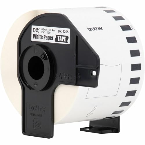 Image of Brother Genuine, DK-2205 Continuous Paper Label Roll, Cut-to-Length Label, 2.4 inch x 100 Feet, (1) Roll Per Box