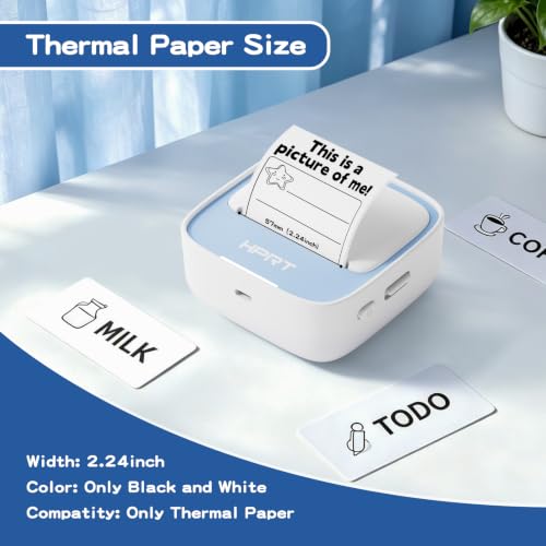 Image of HPRT S1 Bluetooth Thermal Label Printer,Portable Mini Inkless Sticker Maker | Label Maker with 1 Roll Paper,Compatible with iPhone&Android,for Home, School, Office, Travel, Kids. App with Templates