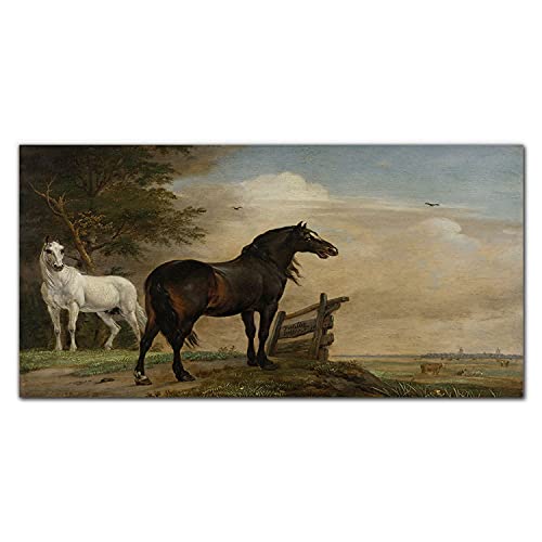 Décoration d'intérieur salon avec cette impression sur verre paysage de chevaux