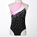 BNDDZBN Gymnastics Leotards for Girls Girl Rhinestone Ballet Leotard Gymnastic Bodysuit with Short(Black Royal Blue,8)