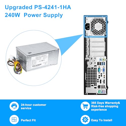 Fuente de alimentación PS-4241-1HA 240W compatible con HP ProDesk miniatura 6