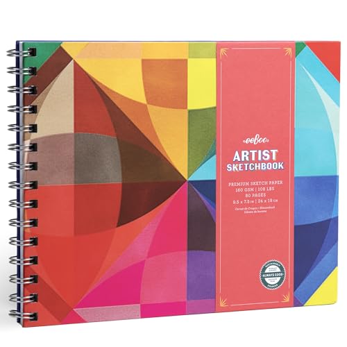 Carnet de croquis d'artiste eeBoo avec papier épais 160 g/m² pour des dessins parfaits