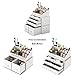 READAEER Makeup Organizer 3 Pieces Cosmetic Storage Case with 6 Drawers (White)