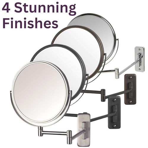 Jerdon JP7506N Two-Sided Wall Mounted Nickel Finish Makeup Mirror thumb #5