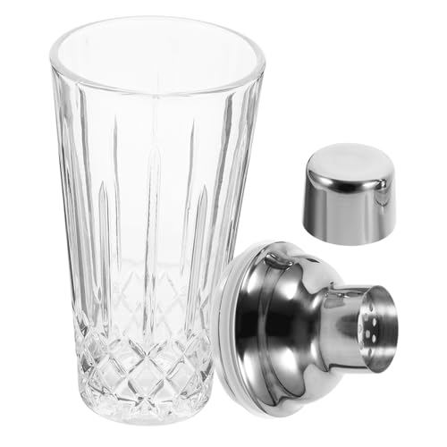 iplusmile Coctelera de cóctel cocteles mezclado tapa taza de la coctelera juego de coctelera shaker acero inoxidable shakers bebidas batidor de mano de té con leche agitador de cóctel Vidrio
