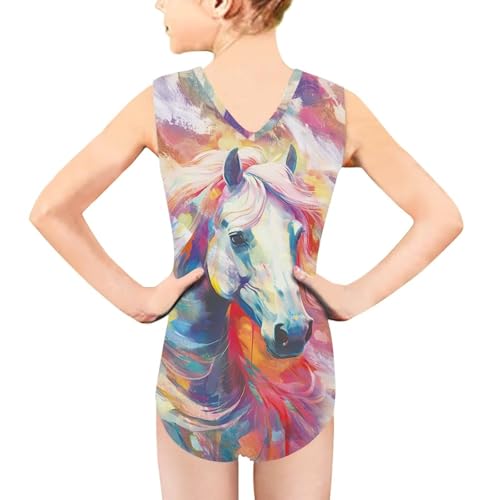 Image of Xpyiqun Swimsuits for Girls 3-14 V Neck Sleeveless Bathing Suit Summer Sport One Piece Swimwear Beach Swimming