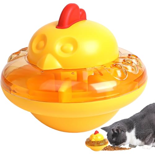 猫用トリートパズルトイ | インタラクティブ チキントイ フィーダー 猫用 - 室内用子猫トレーナー,屋外での食事、運動、退屈解消、餌付けトレーニング用