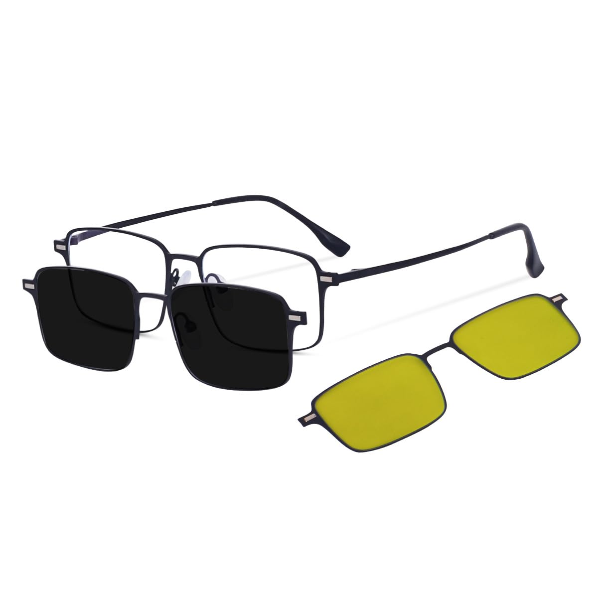 Poshh Eyewear3in 1 Clip On Magnetic Sunglass For Men Women | Poalrised Glasses | 100% UV Protection | Night Vision |