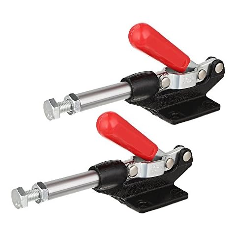 NUZAMAS Set of 2 Plunger Stroke Metal Push Pull Toggle Clamps Straight-Line Action Clamps 42mm 386Kg 850 Lbs Cover