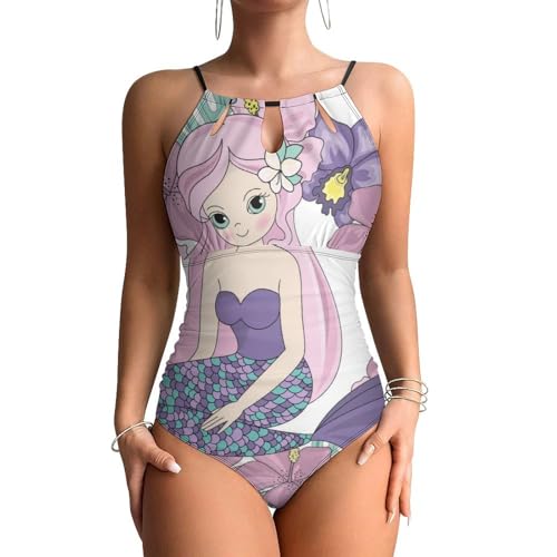 Monokini beachwear violet pour femme : maillot de bain une pièce et beachwear d'été