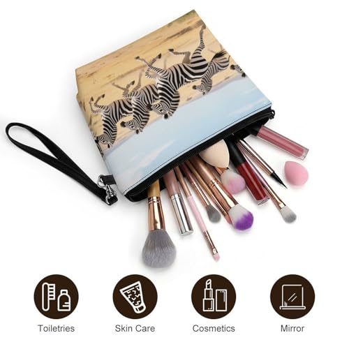 Bolsa de cosméticos para viajar con asa cómoda y cremallera suave 5