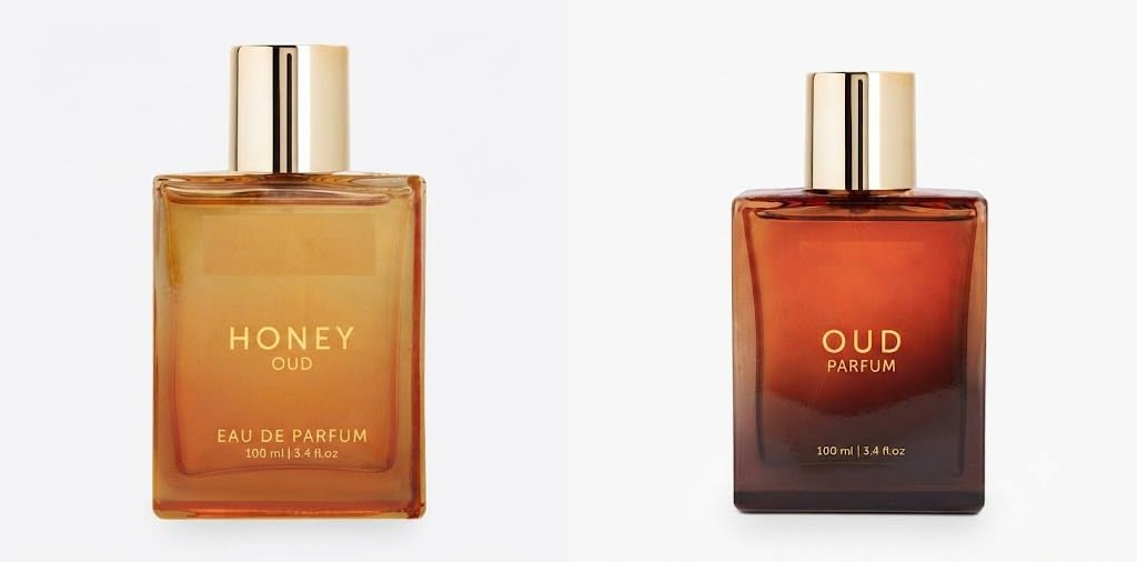 Luxury Honey & Oud Eau de Parfum 100ml Each (2 szt.) | Długotrwały spray zapachowy dla mężczyzn i kobiet, Premium Perfume Duo | Daily Wear Scent | Elegancki zestaw podarunkowy