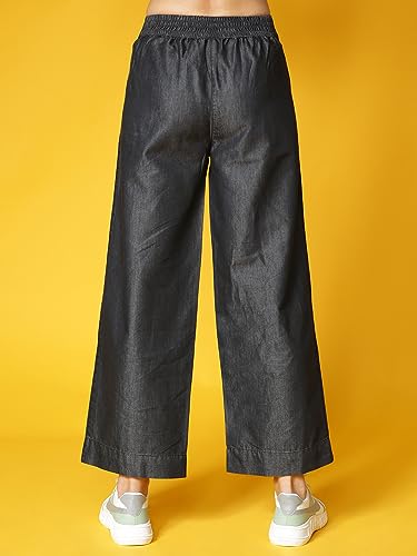 Image of NOVIO Cotton Blend Women Mid Rise Fashion Palazzo for Women
