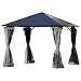 Produktbild Outsunny Pavillon, Gartenpavillon, Partyzelt mit Seitenteilen, PC Dach, Alu, Schwarz, 300 x 300 x 267 cm