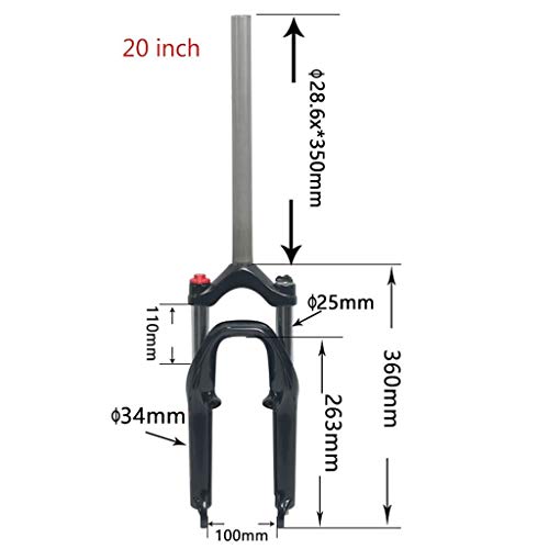 Gxfwjd Bike Fork 20Inch Folding Bicycle Suspension Fork Snow Bike Shock Absorber Extended Mechanical Fork For Qr Pm Disc/V- Brake #TOP5