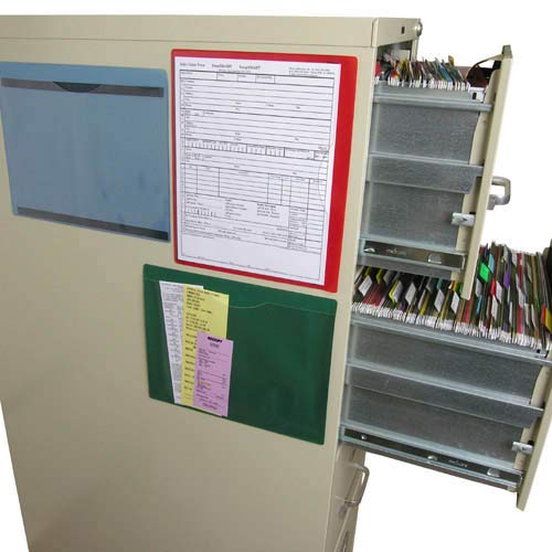 Storesmart - File Jacket With Magnetic Back - 15-Pack - White Plastic Back, Clear Plastic Front - Heavy Duty - Fj85Pqwm-15 #TOP3