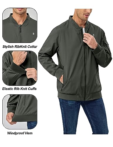 Image of Little Donkey Andy Men's Lightweight Bomber Jacket Causal Fashion Flight Windbreaker Fall Spring Outdoor Coat