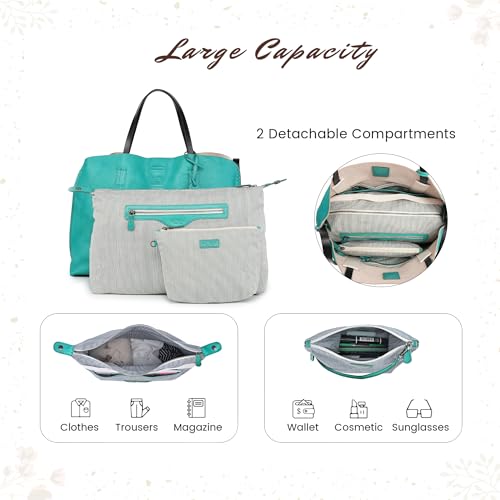 Image of OLD TREND Genuine Leather Forest Island Tote | Spacious Handbag with Removable Inner Pouches