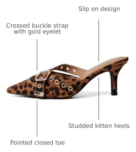 Image of Mostrin Kitten Heels for Women Pointed Closed Toe Heels Vintage Stiletto Dressy Pumps Shoes for Office Work Party