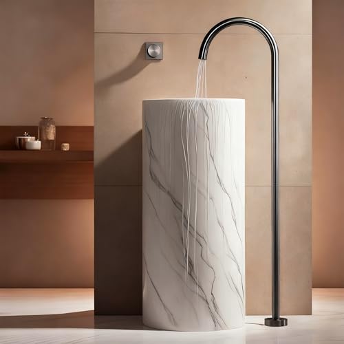 Robinet de bain sur pied col de cygne pour remplacer mitigeur mural obsolète