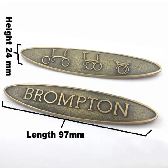 2 x decalcomanie metalliche in rilievo per adesivo metallico Brompton in bronzo laccato grezzo