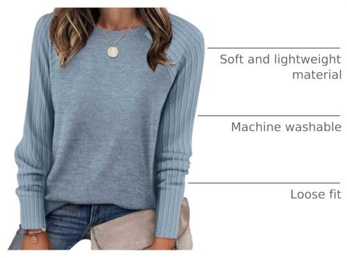 Image of SAMPEEL Sweatshirt for Women Long Sleeve Shirts Crewneck Sweaters Fall Fashion Outfits 2025 Trendy Tunic Tops Plus Size