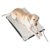 Farm Innovators HM-100L 24 x 29 in Plastic Heated Pet Mat with Fleece Cover and Heavy Duty Anti Chew...