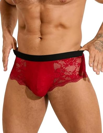 ohmydear Boxer Hombre Sexy Calzoncillos Encaje con Cinturón Elástico Transparente Boxers Hipster para Hombres Grandes Talla Ropa Interior | Ya disponible en tu tienda friki favorita! En mundofriki.es!