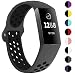 QIBOX Compatible with Charge 3 Bands, Sports Silicone Replacement Women Men Bands Breathable Soft Strap Bracelet Accessories Compatible Charge 3 SE Fitness Activity Tracker Small Large