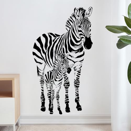 Vinilo Decorativo Zebra Rayada para Pared Blanco y Negro miniatura 4