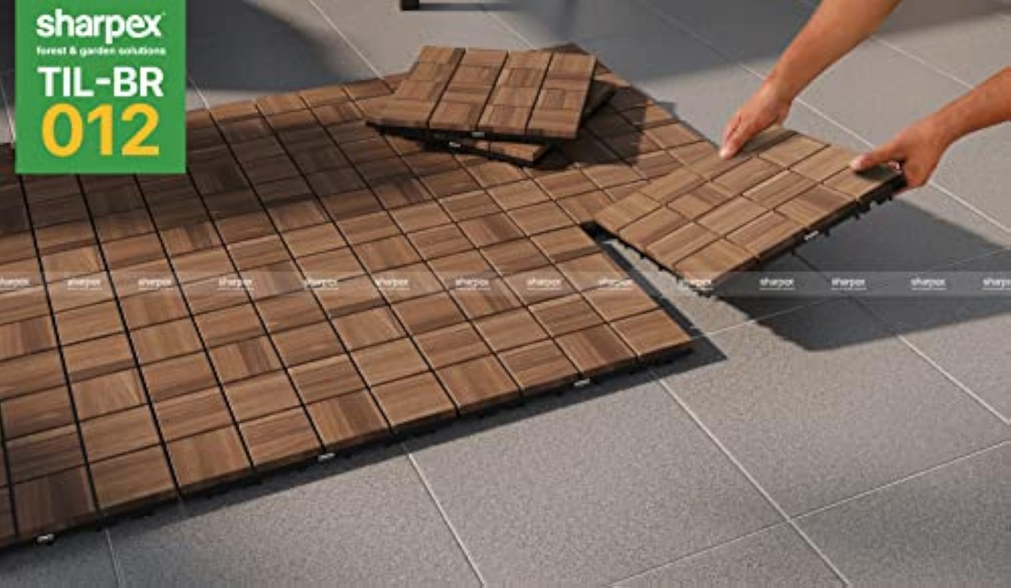 Deck Tiles with Interlocking 10 Piece Teck Wood Floor Decking