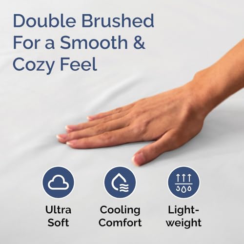 Small Double Fitted Bed Sheet 120x190x40cm - Extra Deep Fitted Sheet for Mattresses up to 40 cm (16") - Soft Brushed Microfiber - Wrinkle, Shrinkage & Fade Resistant - OEKO-TEX - White - Bottom Sheet