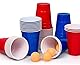 Lucky Humans® Beer Pong Becher Set | Bierpong Spiel | 50 Premium Red & Blue Cups (25 rot + 25 blau) | XXL 530 ml | Ideal für Festival, Pool-Party & Bierpong-Tisch | Partybecher | Spülmaschinenfest