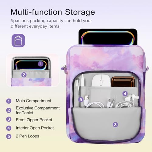 Image of TiMOVO 13 Inch Tablet Sleeve with Shoulder Strap, Purple