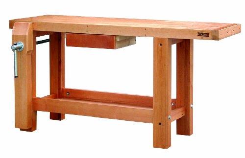 Outifrance 0017150 Etabli en Bois professionnel 1,50 m avec 1 rayon intermédiaire, 1 tiroir et 1...