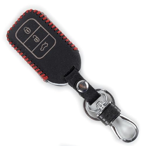 Image of Leather Car Smart Key Cover Case for Honda City, Civic,Amaze, Elevate ,Accord, Jazz,BR-V, CR-V, WR-V(Black)