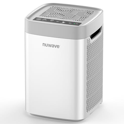 Nuwave Portable Air Purifier for Large Room up to 1361 Sq Ft with PM 2.5 Display Air Quality Sensor, H13 True HEPA Air Filter Remove 99.97% of Pets Hair Odor Dust Smoke with Double-sided Air Intake